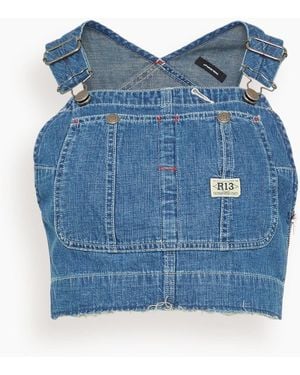 R13 Overall Bib Bustier - Blue