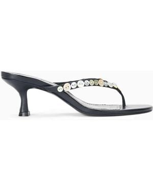 STAUD Freja Thong Kitten Heel - White