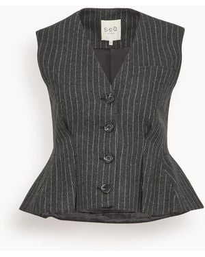 Sea Johanna Pintstripe Vest - Black