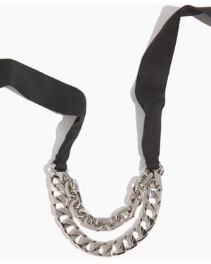 Plan C Double Chain Necklace With Rib - Black