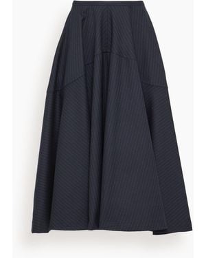 BITE STUDIOS Maxime Pinstriped Wool Skirt - Blue