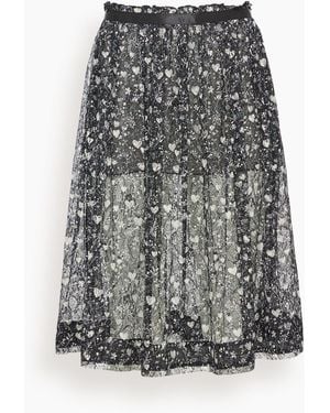 R13 Lace Midi Skirt - Gray