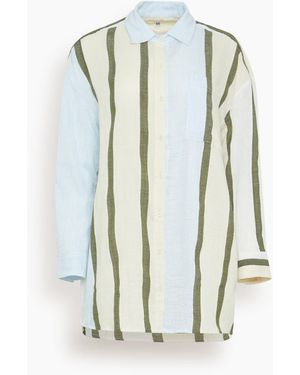 lemlem Mariam Shirt Dress - Blue