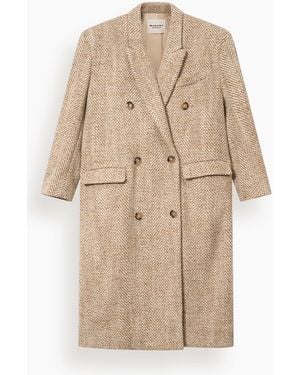Isabel Marant Pilda Herringbone Coat - Natural