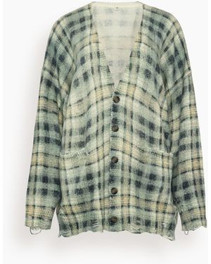 R13 Printed Oversized Cardigan - Green