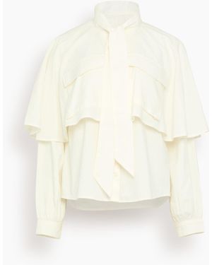 Sea Tristan Long Sleeve Cape Top - White