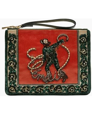 ALÉMAIS Ace Cowboy Embellished Clutch - Red