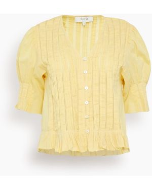 Sea Alberte Solid Bubble Sleeve Blouse - Yellow