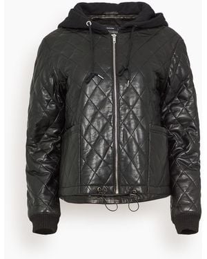 R13 Quilted Jacket With Hood - Black