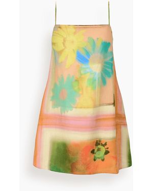 STAUD Laura Linen Mini Dress - Multicolor