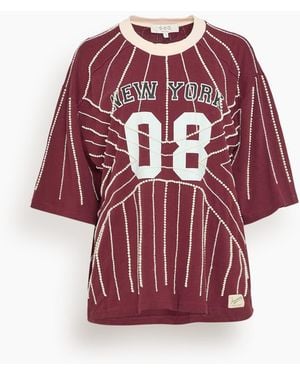 Sea Quinn Embroidery Beaded T-Shirt - Red