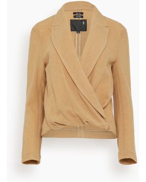R13 Twisted Lapel Top - Natural