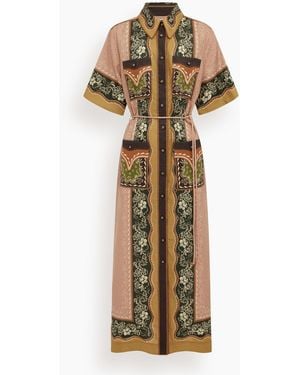 ALÉMAIS Darcey Shirtdress - Metallic