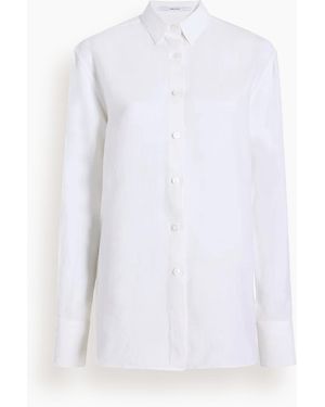 Another Tomorrow Linen Oversized Shirt - White