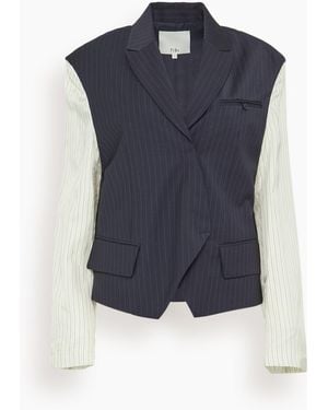 Tibi Mier Pinstripe Blazer - Blue