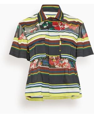 Sacai Pattern Mix Shirt - Green