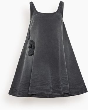 Simone Rocha A-Line Denim Mini Dress - Black