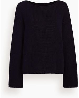 Another Tomorrow Draped Knit Sweater - Blue