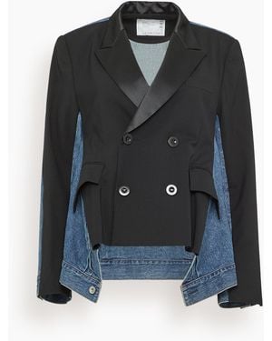 Sacai Wool Suiting X Denim Jacket - Black