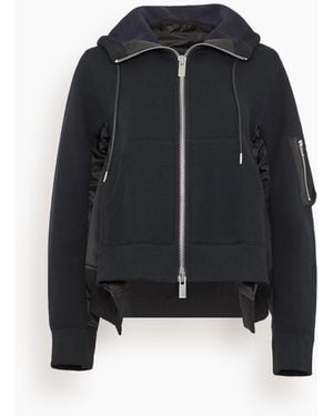 Sacai Sponge Sweat X Nylon Twill Hoodie - Black