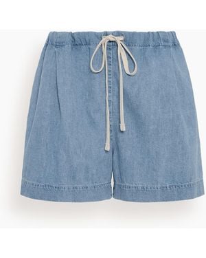 Another Tomorrow Chambray Drawcord Short - Blue