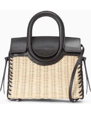 STAUD Maude Mini Wicker Carryall - Natural