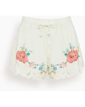 Sea Astrid Embroidery Shorts - White