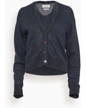 Toast Wool Linen Patch Pocket Cardigan - Blue