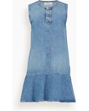 Brandon Maxwell Rosie Crew Neck Mini Dress - Blue