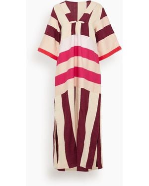 lemlem Edna V-Neck Dress - Red