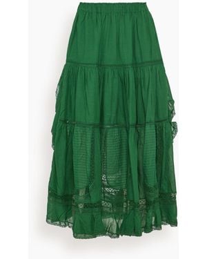 Sea Franca Lace Midi Skirt - Green
