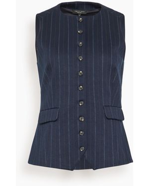 Rag & Bone Irina Ponte Long Vest - Blue