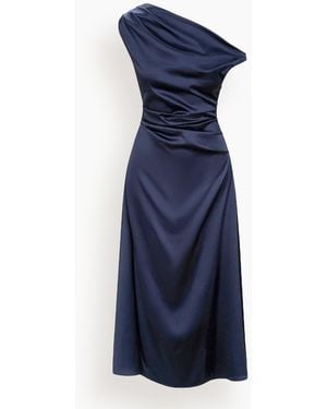STAUD Phare Silk Dress - Blue