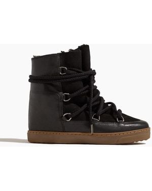 Isabel Marant Nowles Suede & Leather Snow Boot - Red