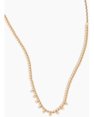Theodosia Bezel Diamond Fringe On Ball Chain - Metallic