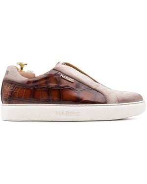 Harris Shoes 1913 Sneakers Slipon Effetto Coccodrillo Marrone - Black
