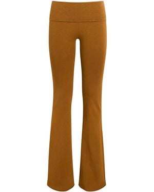 Skims Cotton Jersey Foldover Pants - Brown