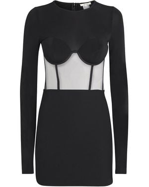 Nensi Dojaka Mesh Corseted Mini Dress - Black