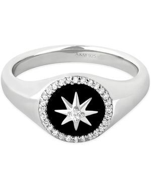 Astrid & Miyu Sterling Crystal Scatter Band Ring - Metallic