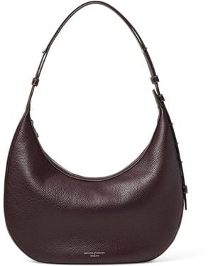 Aspinal of London Leather Hudson Crescent Cross-Body Bag - Purple