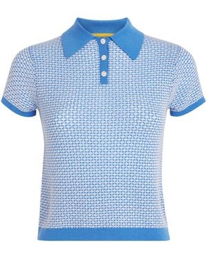 Guest In Residence Cashmere Shrunken Polo Shirt - Blue