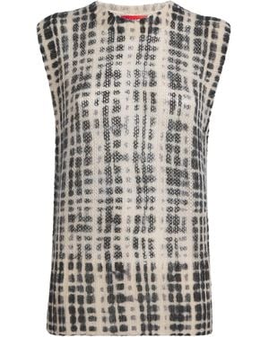 MAX&Co. Check Knit Tank Top - Black