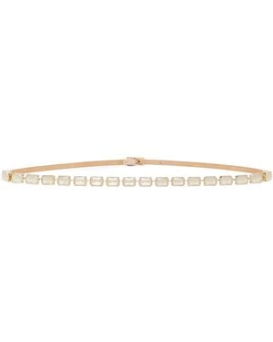 Max Mara Leather Embellished Belt - Natural