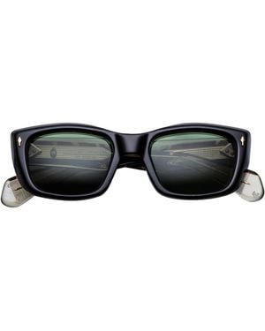 Jacques Marie Mage Corniche Rectangle Sunglasses - Black