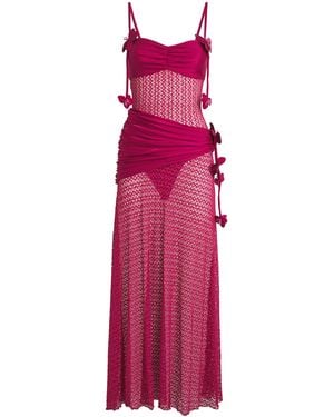 PATBO Crochet-Trim Maxi Dress - Purple