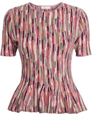 Ulla Johnson Knitted Stripe Samira T-Shirt - Pink