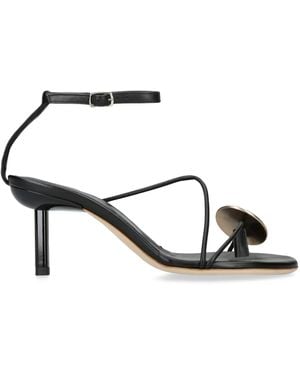 Christopher Esber Leather Doma Stoned Heeled Sandals 70 - Black