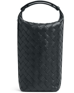 Bottega Veneta Leather Intrecciato Wallace Pouch - Black