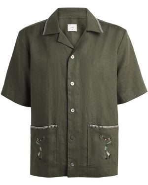 CHE Linen Trompette Embroidered Shirt - Green