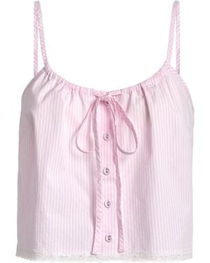 Skims Stretch-Cotton Poplin Sleep Tank Top - Pink